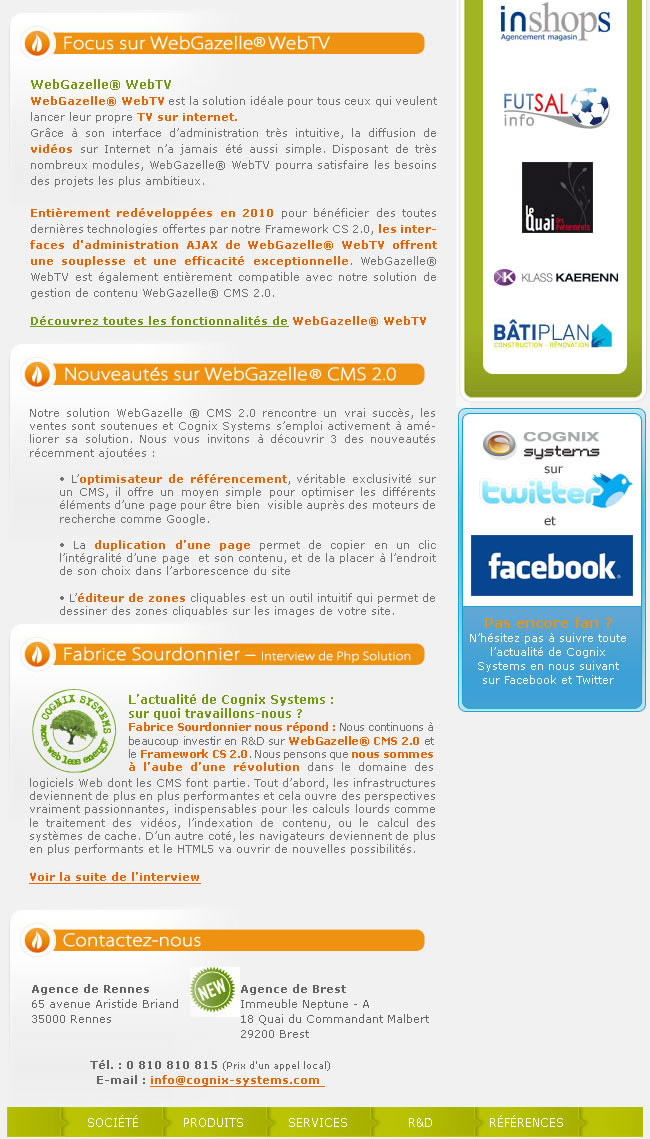 La Newsletter Printemps 2010 de Cognix Systems