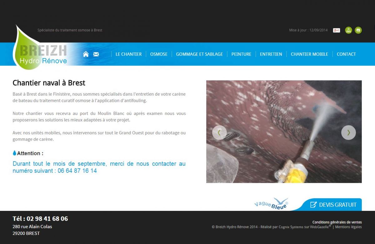 Breizh hydro rénove, traitement curatif osmose à Brest