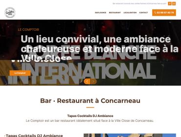 Le Comptoir vous accueille dans son bar lounge et restaurant face à la Ville Close de Concarneau. Ambiance chaleureuse et soirées endiablées ! Le Comptoir vous accueille dans son bar lounge et restaurant face à la Ville Close de Concarneau. Ambiance chaleureuse et soirées endiablées !